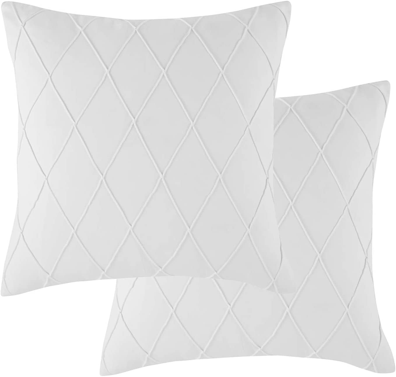 Longhui Bedding White Throw Pillow Covers – 2-Pack 20 X 20 Inch Cushion Covers – Sturdy and Discrete Zipper Opening – Premium Quality Polyester - Decorative Pillow Covers for Couch Sofa Bed Home & Garden > Decor > Chair & Sofa Cushions Longhui bedding   