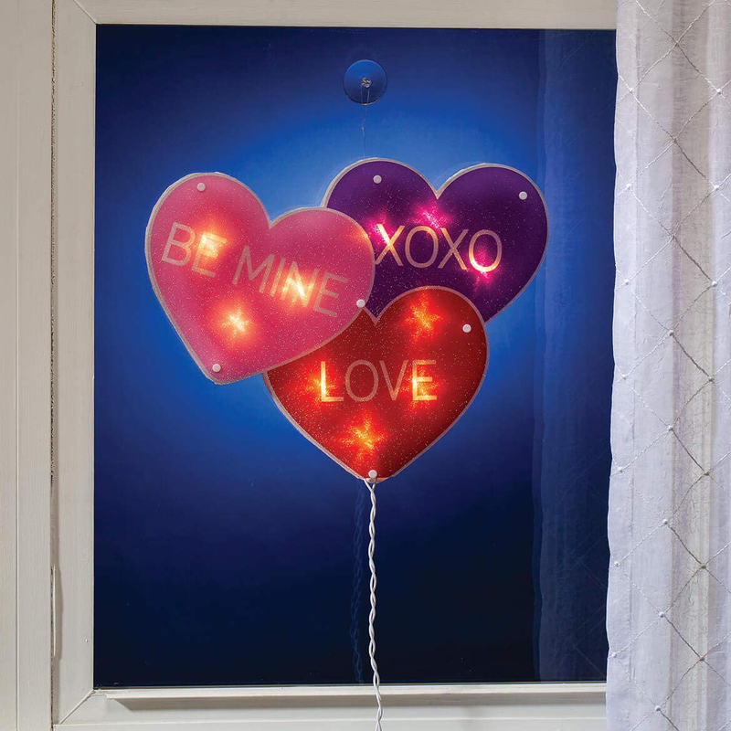 Impact 16 Lighted Valentines Day Heart - Be Mine XOXO Love Window Shimmer Decoration Home & Garden > Decor > Seasonal & Holiday Decorations Impact Innovations   