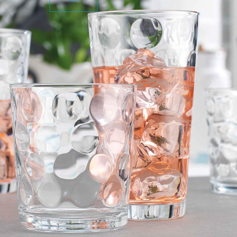 Glassware Drinking Glasses Set of 8 by Home Essentials and Beyond | 4 Highball (17 oz.) Kitchen Glasses And 4 (13 oz.) Rocks Glass Cups Inner Circular Lensed for Water, Juice and Cocktails. Home & Garden > Kitchen & Dining > Tableware > Drinkware Home Essentials & Beyond Default Title  