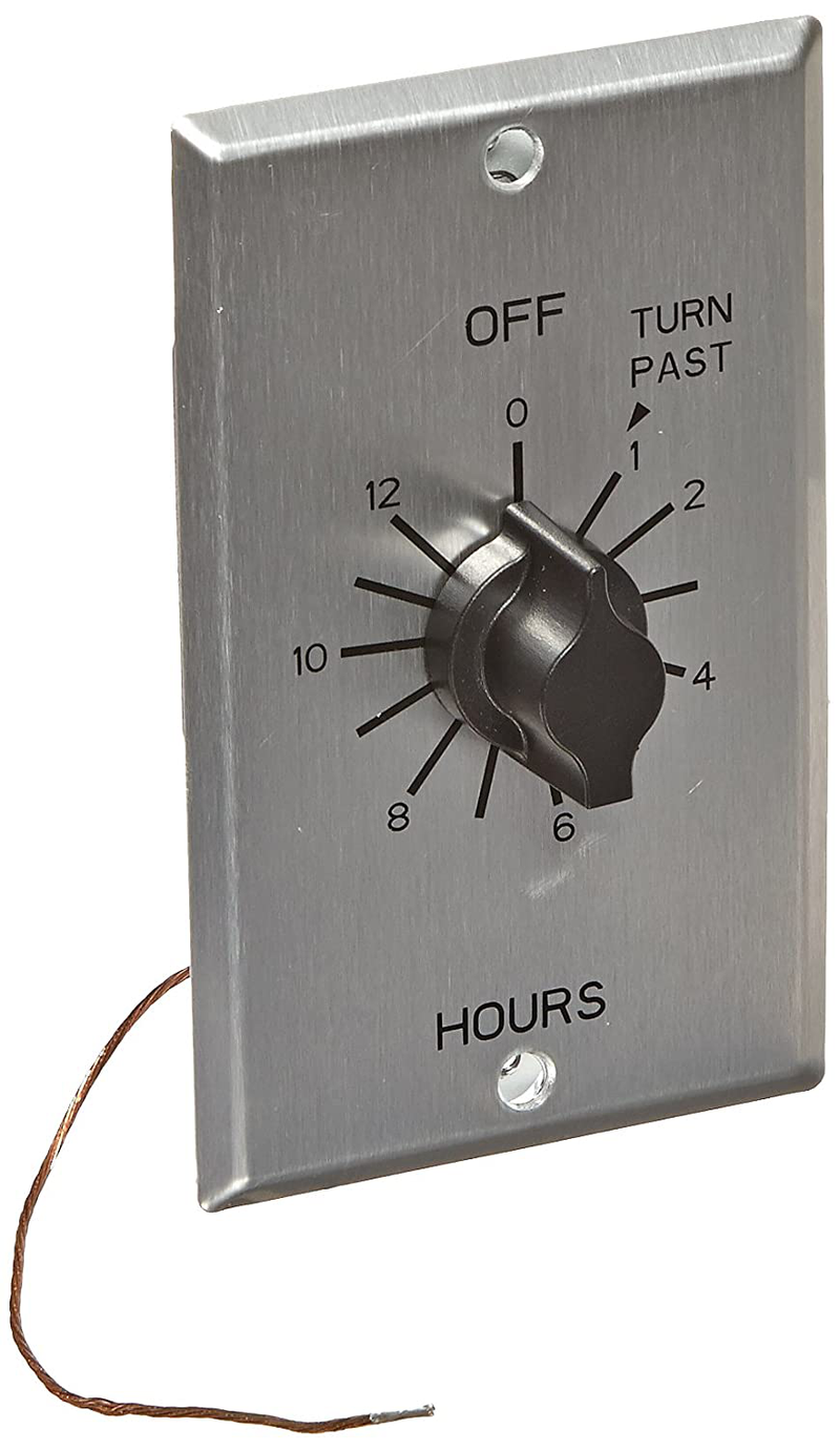 TORK C412H Spring-Wound in-Wall Twist Timer with Commercial Style Metal Plate and 12-Hour Length for Automatic Shutoff of Motors or Lights Home & Garden > Lighting Accessories > Lighting Timers NSI   