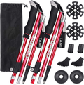 Esup Trekking Poles Collapsible Aluminum Alloy 7075 Hiking Poles 2Pc Pack Adjustable Quick Lock for Hiking, Camping, Outdoor Sporting Goods > Outdoor Recreation > Camping & Hiking > Hiking Poles Esup Red  