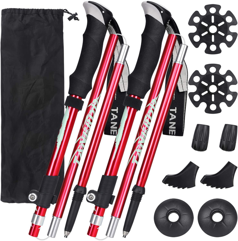 Esup Trekking Poles Collapsible Aluminum Alloy 7075 Hiking Poles 2Pc Pack Adjustable Quick Lock for Hiking, Camping, Outdoor