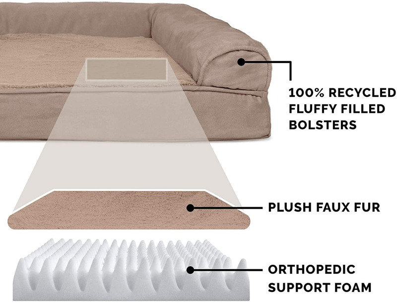 Furhaven Orthopedic, Cooling Gel, and Memory Foam Pet Beds for Small, Medium, and Large Dogs and Cats - Plush and Suede Sofa, Quilted Sofa, Comfy Couch Dog Bed, and More