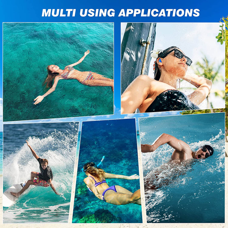 Swimming Ear Plugs, 2021 Upgraded 4 Pairs AiBast Professional Waterproof Reusable Silicone Earplugs for Swimming Showering Bathing Surfing and Snorkeling with Boxes, Suitable for Kids and Adult Sporting Goods > Outdoor Recreation > Boating & Water Sports > Swimming AiBast   