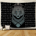 F-FUN SOUL Viking Tapestry, Large 80x60inches Soft Flannel Viking Decor, Mysterious Viking Bear Meditation Psychedelic Runes Wall Hanging Tapestries for Living Room Bedroom Decor GTLSFS9 Home & Garden > Decor > Artwork > Decorative Tapestries F-FUN SOUL Gtlsfs9 80x60 