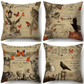 RUOAR Pack of 4 Vintage Halloween Throw Pillow Covers for Owl/Crow/Pumpkin/Skull Throw Pillow Covers Halloween Cushion Covers 18 x 18 inch Arts & Entertainment > Party & Celebration > Party Supplies RUOAR Halloween-1  