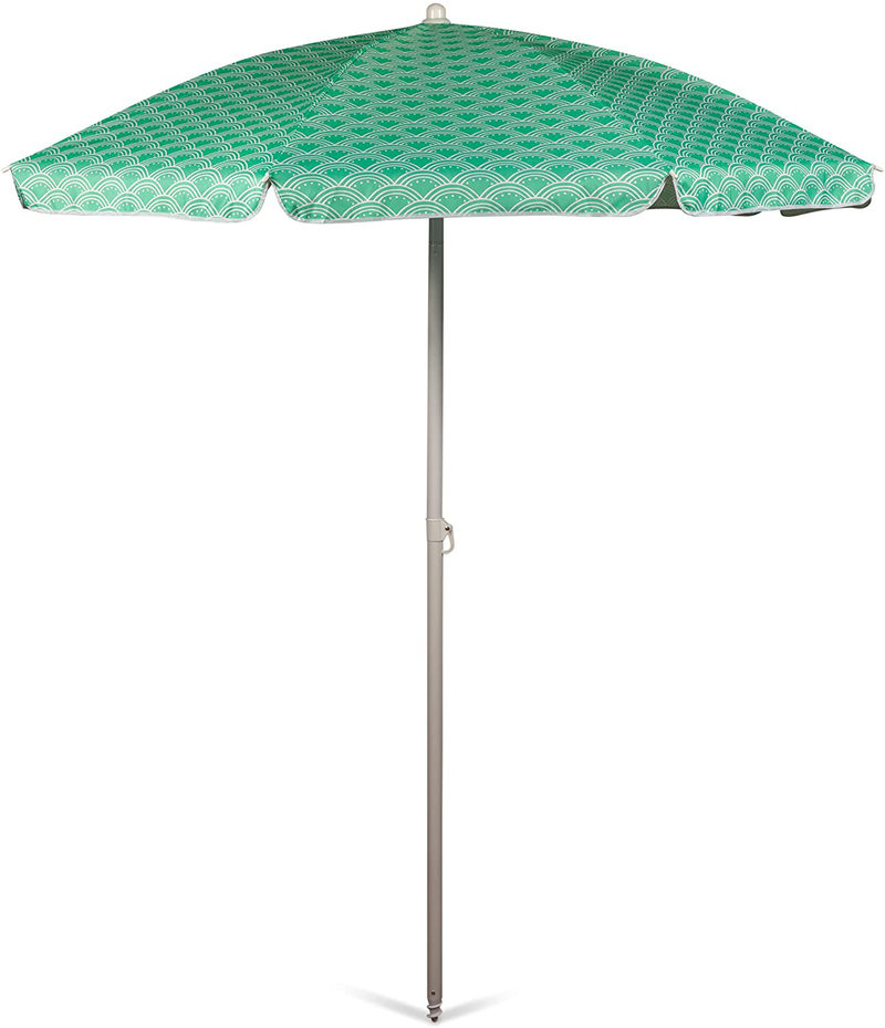 Picnic Time Portable Canopy Outdoor Umbrella, Black Home & Garden > Lawn & Garden > Outdoor Living > Outdoor Umbrella & Sunshade Accessories ONIVA - a Picnic Time brand Mermaid Light Green  