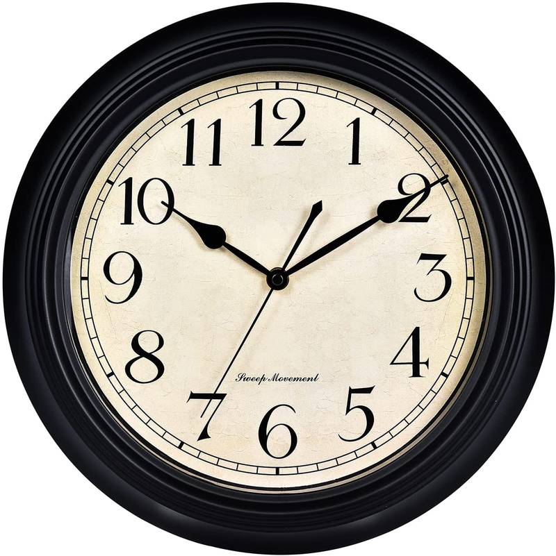 Plumeet Large Retro Wall Clock - 13'' Non Ticking Classic Silent Metal Clocks Decorative Kitchen Living Room Bedroom - Battery Operated (13'', Bronze) Home & Garden > Decor > Clocks > Wall Clocks Plumeet   