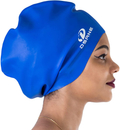 Dsane Extra Large Swimming Cap for Women and Men,Special Design Swim Cap for Very Long Thick Curly Hair&Dreadlocks Weaves Braids Afros Silicone Keep Your Hair Dry Sporting Goods > Outdoor Recreation > Boating & Water Sports > Swimming > Swim Caps Dsane blue  