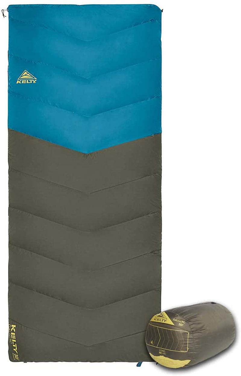 Kelty Galactic 30 Degree down Sleeping Bag, Packed with Lightweight 550 Fill Down, Anti-Snag Zipper, Cinch Cord & More for Men and Women Sporting Goods > Outdoor Recreation > Camping & Hiking > Sleeping BagsSporting Goods > Outdoor Recreation > Camping & Hiking > Sleeping Bags Kelty Peat/Deep Teal Long Right 