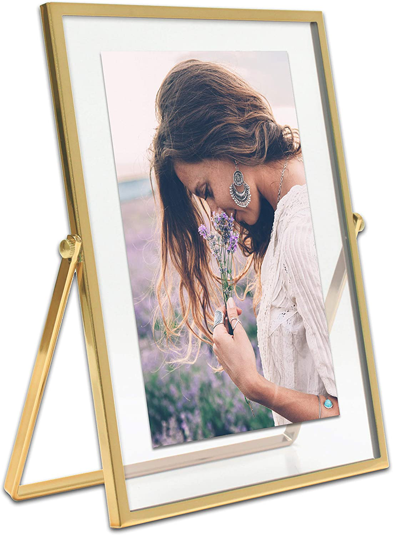 MIMOSA MOMENTS Gold Metal Floating Picture Frame (Gold, 8x10) Home & Garden > Decor > Picture Frames MIMOSA MOMENTS Gold 4x6" 