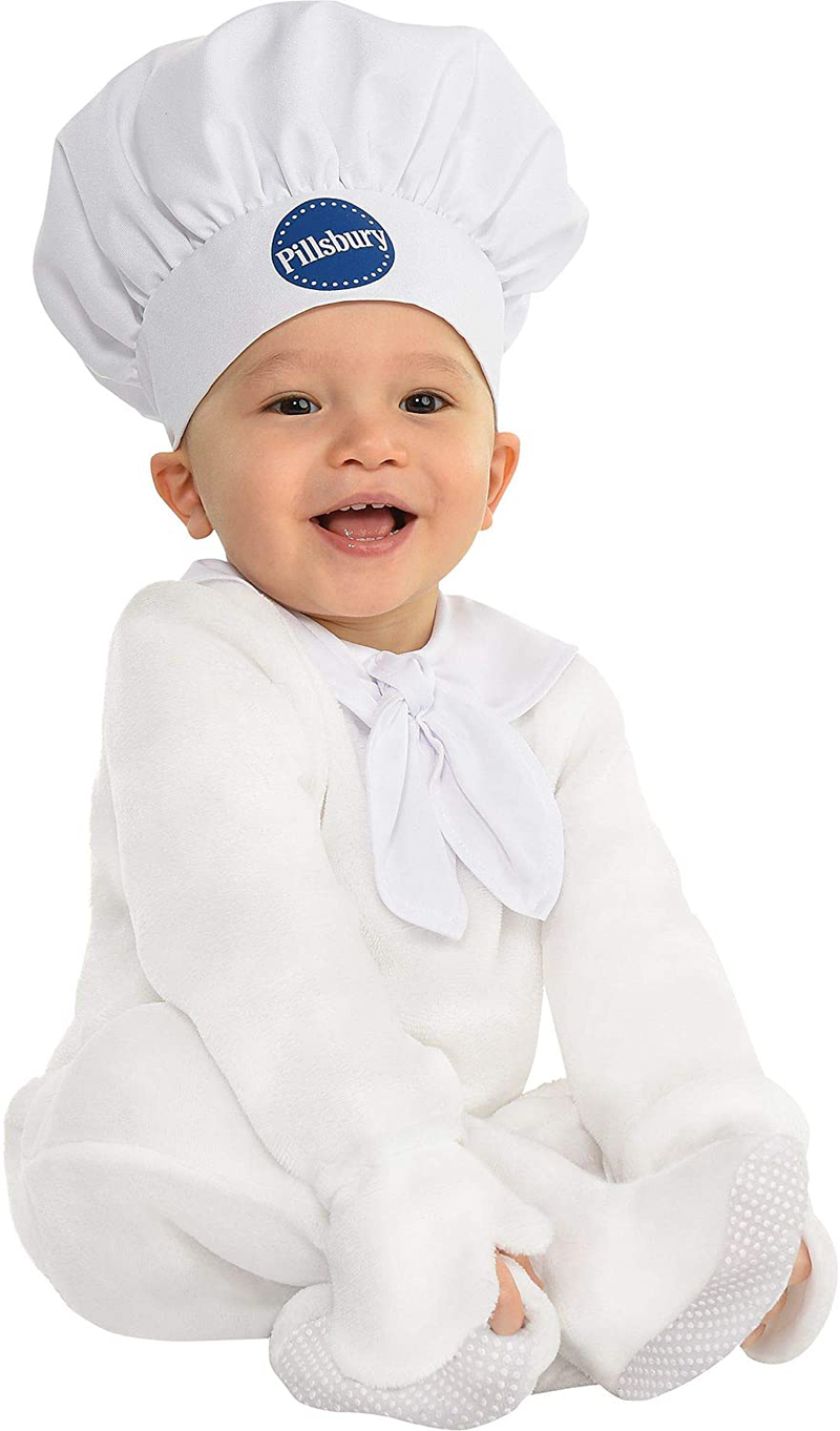 Party City Pillsbury Doughboy Halloween Costume for Babies, Includes Jumpsuit, Hat and Booties Apparel & Accessories > Costumes & Accessories > Costumes Party City 12-24 Months  