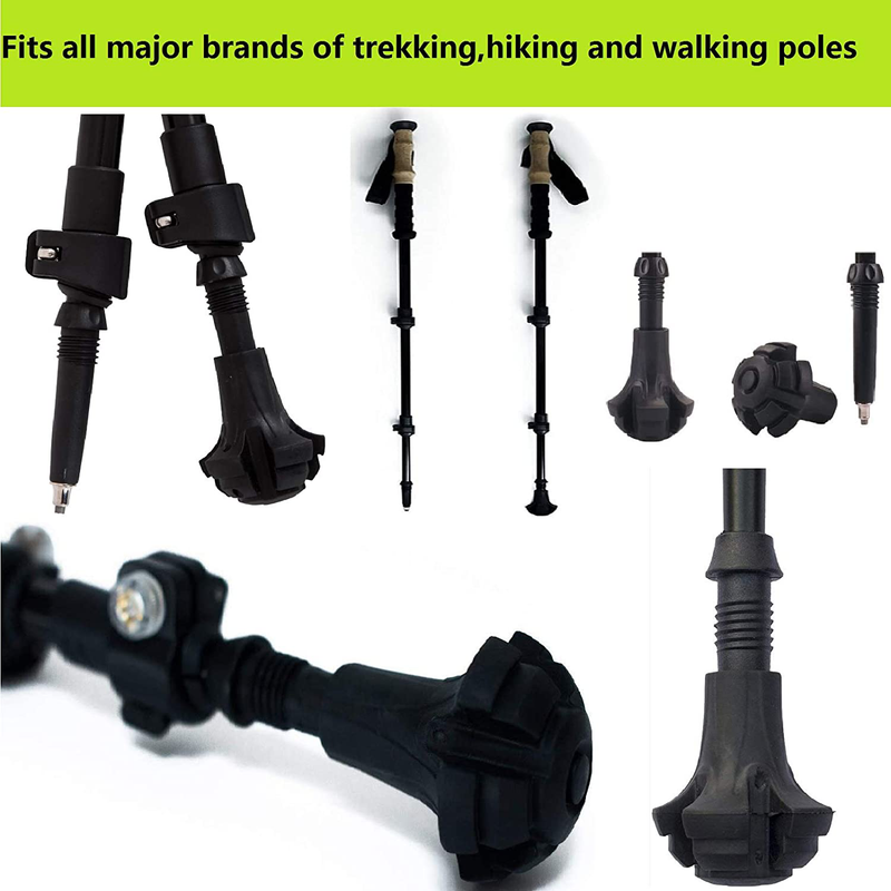 Rubber Trekking Poles Tips Hiking Sticks End Caps Protectors Replacement Accessories with Flannelette Bag Fit Most Hiking Trekking Walking Poles Sporting Goods > Outdoor Recreation > Camping & Hiking > Hiking Poles Monfasye   