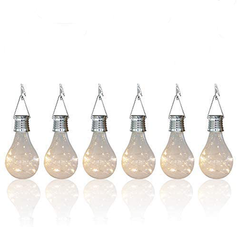 pearlstar Solar Light Bulbs Outdoor Waterproof Garden Camping Hanging LED Light Lamp Bulb Globe Hanging Lights for Home Yard Christmas Party Holiday Decorations (6 Pack-Clear Bulbs) Home & Garden > Lighting > Lamps pearlstar 6 Pack-clear Bulbs  