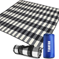 TIANFAN Picnic Blanket, Outdoor Picnic Blankets Waterproof Foldable 80×80 inch Large Sandproof Beach Blanket Mat for Travel,Camping,Family Hiking (Black& White) Home & Garden > Lawn & Garden > Outdoor Living > Outdoor Blankets > Picnic Blankets TIANFAN Black& White  