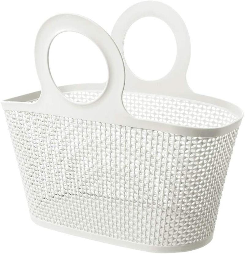 Plastic Bathroom Shower Caddy Dorm, Bathroom Caddy with Handle for Bathroom, College Dorm Room Sporting Goods > Outdoor Recreation > Camping & Hiking > Portable Toilets & Showers Attmu white  