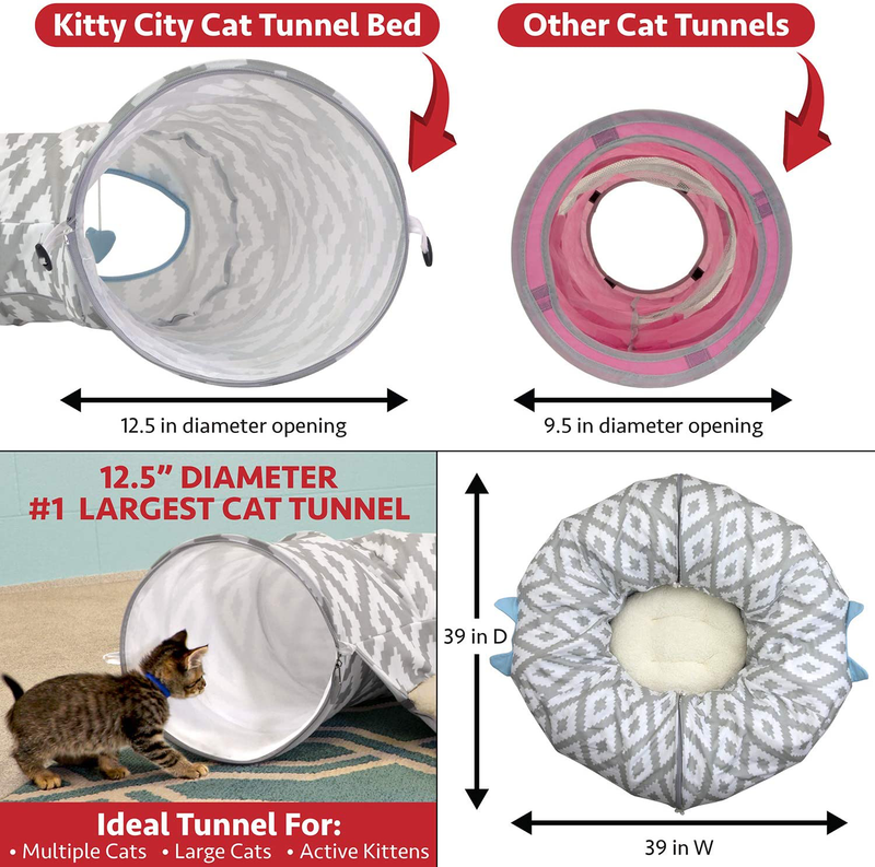 Kitty City Large Cat Tunnel Bed, Cat Bed, Pop up Bed, Cat Toys Animals & Pet Supplies > Pet Supplies > Cat Supplies > Cat Beds Kitty City   