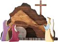 Easter Resurrection Scene Set, Easter Scene Wooden Decoration for the Home Table Jesus Nativity Scene Decorations Spring Christian Home Figurine Ornament for the Home, Tabletop, Office (Style C) Home & Garden > Decor > Seasonal & Holiday Decorations JRCX Style C  