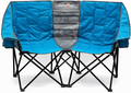 Sunnyfeel Double Folding Camping Chair, Portable Oversized Loveseat Chair, Foldable Lawn Chairs with Storage for Indoor/Outdoor/Fishing/Picnic, Fold up Camp Chair for Adults Heavy Duty 2 Person Sporting Goods > Outdoor Recreation > Camping & Hiking > Camp Furniture SUNNYFEEL Blue  