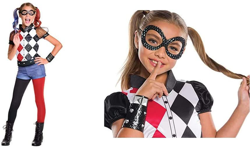 Rubie's DC Superhero Girl's Harley Quinn Costume, Large Apparel & Accessories > Costumes & Accessories > Costumes Rubie's Costume + Harley Quinn Accessory Kit Medium 