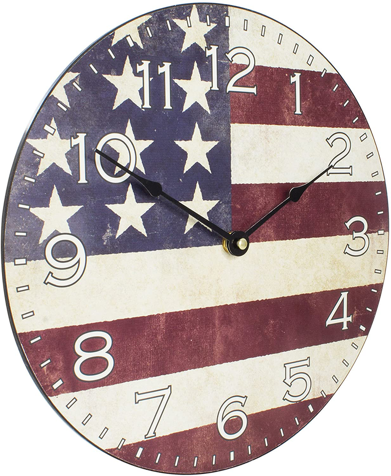 LaCrosse 404-2631F 12 in. Americana Decorative Quartz Analog Wall Clock, Multi-Color Home & Garden > Decor > Clocks > Wall Clocks LaCrosse   