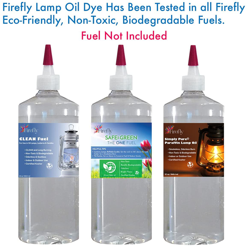Firefly Colored Lamp Oil and Candle Dye 3-Pack | Create Yellow, Green, Red, Blue Lamp Oil | Use in Liquid, Smokeless, Odorless Paraffin Lamp Oil Home & Garden > Lighting Accessories > Oil Lamp Fuel Firefly Fuel, Inc.   
