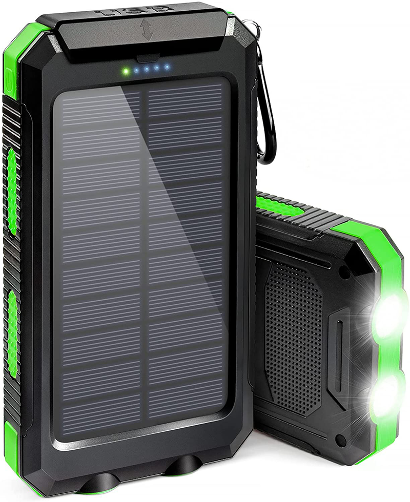 Solar Charger 20000Mah, Suscell Portable Solar Power Bank for Cell Phone, Dual 5V/2.1A USB Ports Output, 2 Led Flashlight, Perfect for Outdoor Activities, Compatible with Smartphones and Other Devices Sporting Goods > Outdoor Recreation > Camping & Hiking > Tent Accessories Suscell Green-20,000mAh  