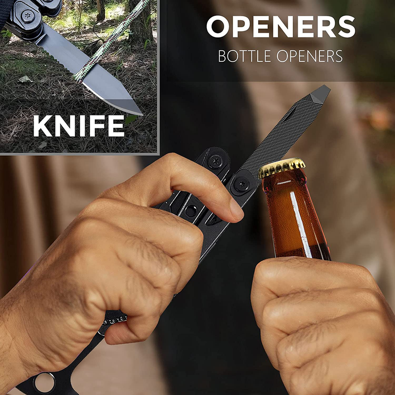 Multitool Axe and Hatchets Camping Accessories AAB Survival Gear and Equipment 15-In-1 Camping Axes with Knife Hammer Saw Screwdrivers Pliers Bottle Opener Cool Stuff Gifts Ideas for Men Him