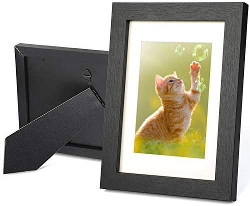 Outgeek Picture Frames, Multiple Black Photo Frames, Wall Gallery Collage Picture Frame 8x10 5x7 4x6 with Mat for Tabletop or Wall Mounting Display Set of 6 Classic Collection