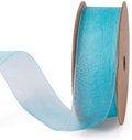 LaRibbons 1 Inch Sheer Organza Ribbon - 25 Yards for Gift Wrappping, Bouquet Wrapping, Decoration, Craft - Rose Arts & Entertainment > Hobbies & Creative Arts > Arts & Crafts > Art & Crafting Materials > Embellishments & Trims > Ribbons & Trim LaRibbons Mist Blue 1 inch x 25 Yards 