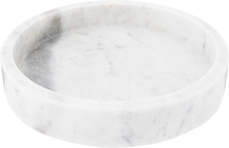 Creative Co-Op DF2369 8" Round Carved Marble Tray, White Home & Garden > Decor > Decorative Trays Creative Co-Op 8"  