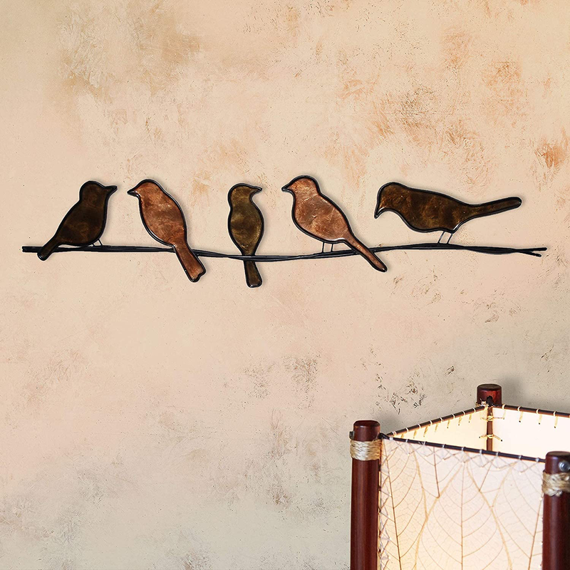 Eangee Home Design Birds On A Wire Sea Blue 29 Inches Length x 1 Inch Width x 6 Inches Height (m7005 sb) Home & Garden > Decor > Artwork > Sculptures & Statues Eangee Home Design Brown  