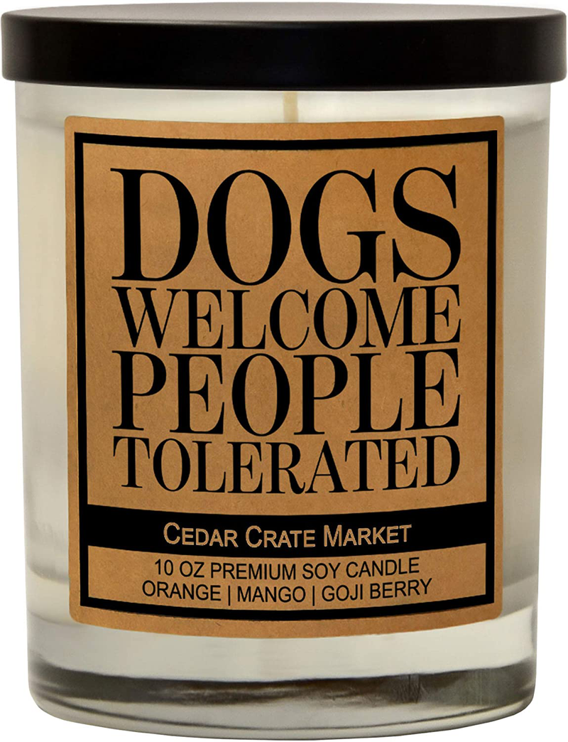 Funny Dog Candles Gifts for Women, Men, Dog Lovers, Pet Candle for Home, House, Dog Mom Gifts, Pet Mom, Fur Mamas, Dog Dads, Foster, Rescue, Adoption Pet Families (I'm Only Talking to My Dog Today) Home & Garden > Decor > Home Fragrances > Candles Cedar Crate Market Dogs Welcome, People Tolerated  