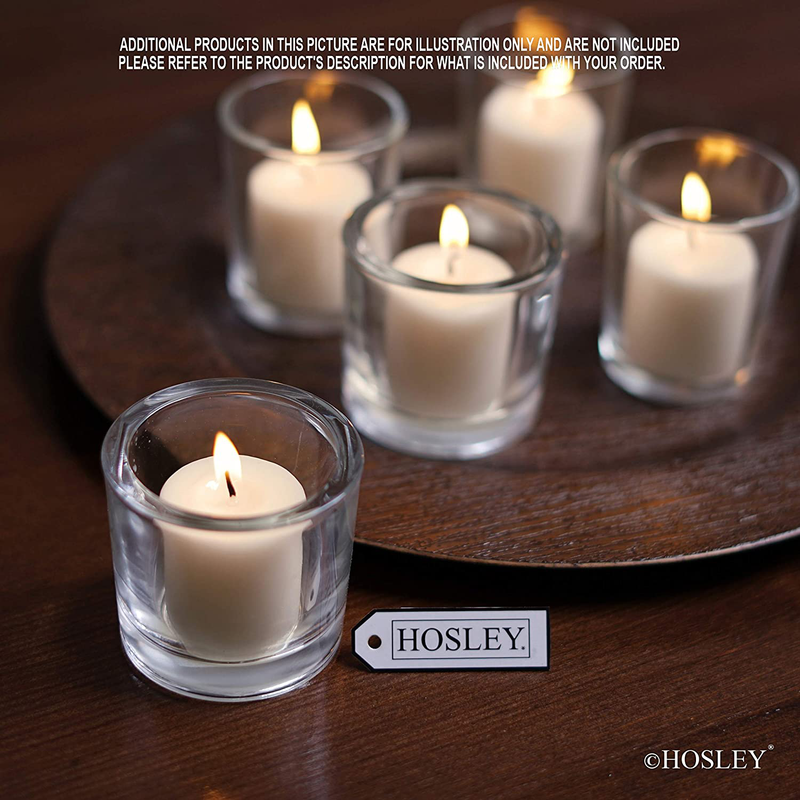 Hosley Set of 6 Clear Chunky Thick Glass Votive/Tealight (Wax or LED) Candle Holders- 2.4" High. Ideal Gift for Weddings, Parties, Spa, Aromatherapy, Bridal Setting, Bulk Buy O4 Home & Garden > Decor > Home Fragrance Accessories > Candle Holders HG Global   