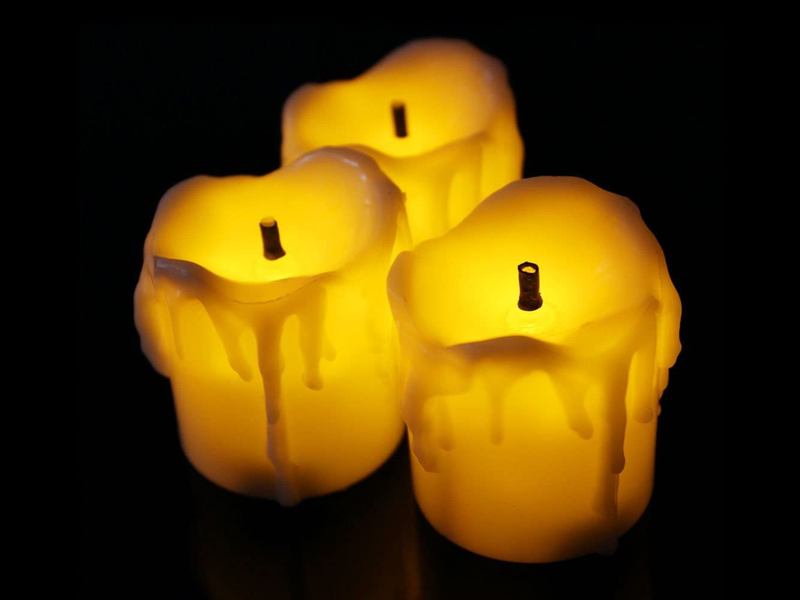 LED Flameless Votive Candles, Realistic Look of Melted Wax, Warm Amber Flickering Light - Battery Operated Candles for Wedding, Valentine's Day, Christmas, Halloween Decorations (12-Pack) Arts & Entertainment > Party & Celebration > Party Supplies WAYNEWON   