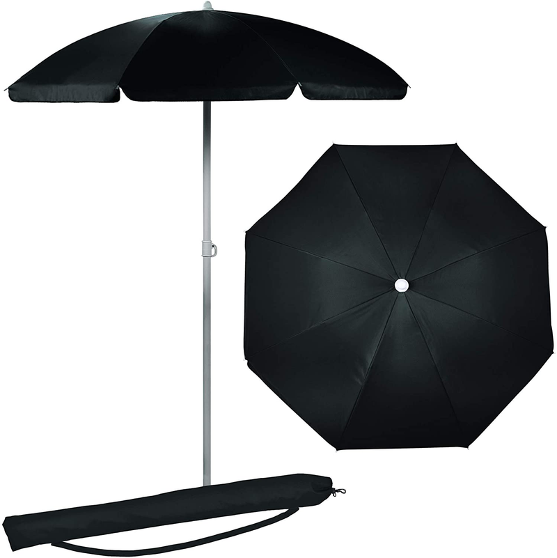 Picnic Time Portable Canopy Outdoor Umbrella, Black Home & Garden > Lawn & Garden > Outdoor Living > Outdoor Umbrella & Sunshade Accessories ONIVA - a Picnic Time brand   