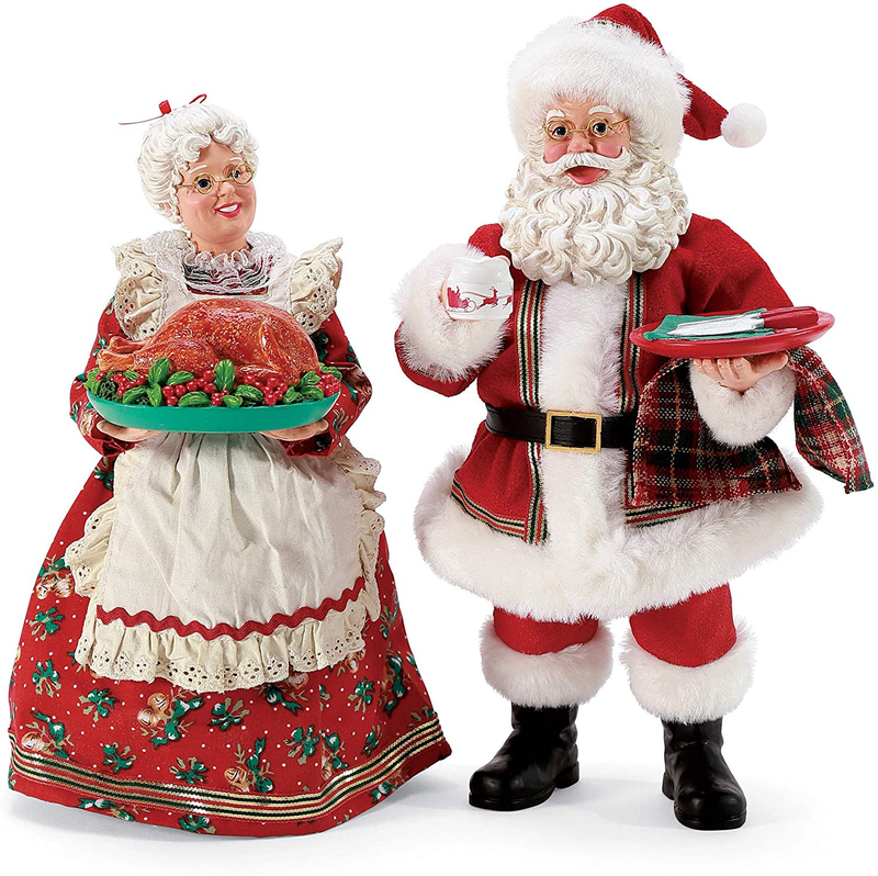 Department 56 Possible Dreams Bon Apetit Santa and Mrs. Claus All The Trimmings Figurine Set, 10.5 Inch, Multicolor Home & Garden > Decor > Seasonal & Holiday Decorations& Garden > Decor > Seasonal & Holiday Decorations Department 56   