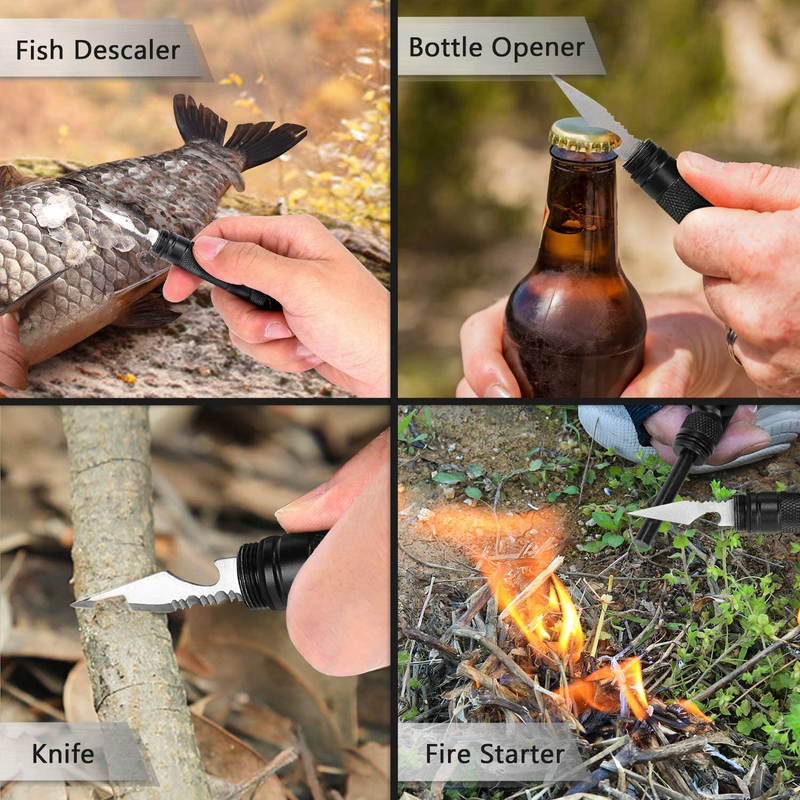 SULKADA Multitool with Flashlight ,Fire Starter ,Whistle ,For Camping ,Hiking,Gift for Men Women Sporting Goods > Outdoor Recreation > Camping & Hiking > Camping Tools SULKADA   