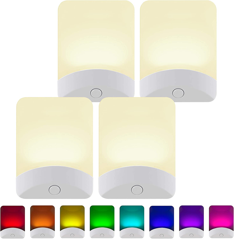 GE Color-Changing LED Night Light, 2 Pack, Plug-in, Dusk-to-Dawn, Home Décor, for Kids, Ideal for Bedroom, Bathroom, Nursery, Kitchen, Basement, White Base, 46722 Home & Garden > Lighting > Night Lights & Ambient Lighting GE White 4 Pack 