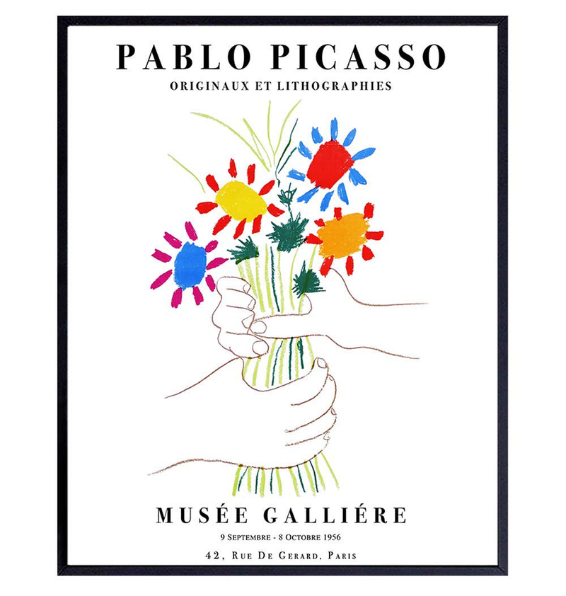 Pablo Picasso Poster - 8x10 Picasso Wall Art - Pablo Picasso Prints - Gallery Wall Art - Bouquet of Peace - Flowers - Museum Poster Home & Garden > Decor > Artwork > Posters, Prints, & Visual Artwork Yellowbird Art & Design Default Title  
