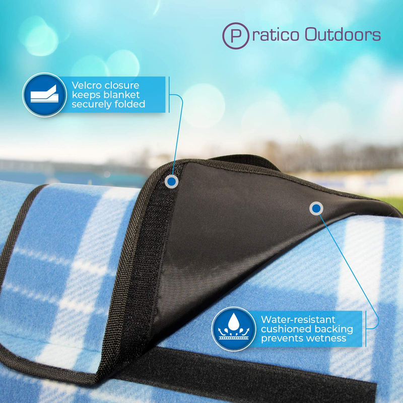 Pratico Outdoors Large Picnic and Outdoor Blanket, 60 x 80 inch, Blue Home & Garden > Lawn & Garden > Outdoor Living > Outdoor Blankets > Picnic Blankets Pratico Outdoors   