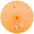 THY COLLECTIBLES 22" Kid's Size Japanese Chinese Umbrella Parasol for Wedding Parties, Photography, Costumes, Cosplay, Decoration and Other Events (Green) Home & Garden > Lawn & Garden > Outdoor Living > Outdoor Umbrella & Sunshade Accessories THY COLLECTIBLES Orange  