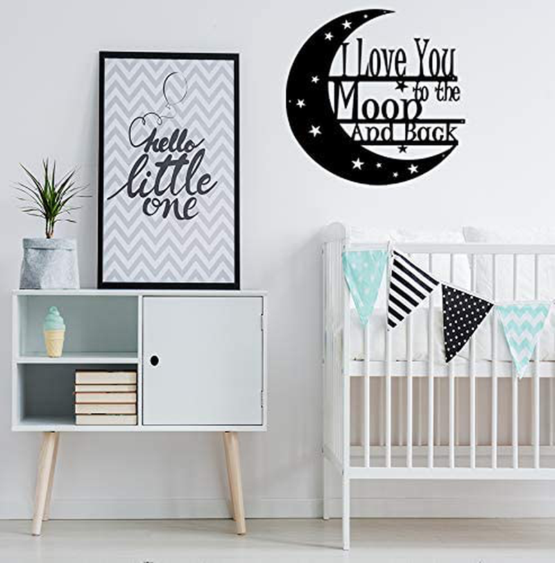 I Love You to the Moon and Back Metal Wall Art - Steel Roots Decor -Wall Decor Laser Cut 18 Inch Living Room, Bedroom, or Nursery Room Decor, Indoor and Outdoor , Wall Art For Living Room Veteran Made Home & Garden > Decor > Artwork > Sculptures & Statues Steel Roots Decor   