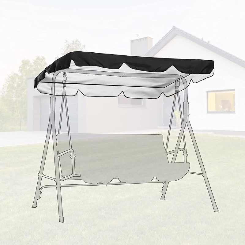 Fenghome Patio Swing Canopy Cover Replacement Outdoor Swing Top Replacement Cover for Outdoor Waterproof Garden Patio Seat Swing Cover with 3 Paste Closures Each Side(Beige, 65x45x5.9in) Home & Garden > Lawn & Garden > Outdoor Living > Porch Swings Fenghome Black 77x43x5.9in 