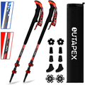 OUTAPEX Carbon Fiber Trekking Poles - 2-Pc Pack Lightweight, Adjustable Hiking or Walking Sticks with EVA Grips, Padded Strap, Quick Adjust Metal Locks, 10 Anti-Shock Rubber Tips for Walking Sporting Goods > Outdoor Recreation > Camping & Hiking > Hiking Poles outapex Red  