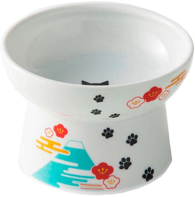 Necoichi Raised Cat Food Bowl, Stress Free, Backflow Prevention, Dishwasher and Microwave Safe, Made to EC & ECC European Standard Animals & Pet Supplies > Pet Supplies > Cat Supplies NECOICHI Fuji Limited Edition  