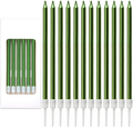 LUTER Metallic Birthday Candles in Holders Tall Birthday Cake Candles Long Thin Cupcake Candles for Birthday Wedding Party Decoration(24 Pieces) (Gold) Home & Garden > Decor > Home Fragrances > Candles LUTER Green  