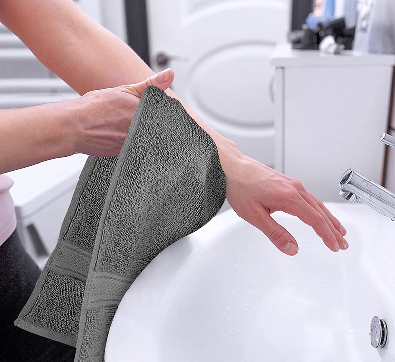 Utopia Towels Premium Grey Hand Towels - 100% Combed Ring Spun Cotton, Ultra Soft and Highly Absorbent, 600 GSM Extra Large Hand Towels 16 x 28 inches, Hotel & Spa Quality Hand Towels (6-Pack)