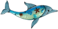 Liffy Metal Dolphin Wall Decor Outdoor Glass Art Hanging Sea Sculpture Blue Fish Decorations for Pool, Patio or Bathroom Home & Garden > Decor > Artwork > Sculptures & Statues LIFFY dolphin  