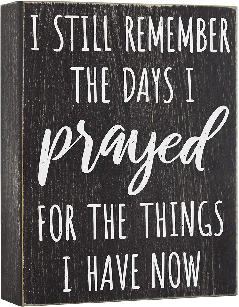 I Still Remember The Days I Prayed - Modern Farmhouse Decor for The Home 6x8 Wall Decorations for Living Room or Shelf Accent - House Prayer Sign Wooden Religious Plaque Christian Gifts for Women Home & Garden > Decor > Seasonal & Holiday Decorations Bella Rosa Home Default Title  